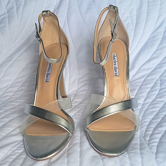 Charles David Women's Courtney Heeled Sandal with band with clear strap - Picture 8 of 12